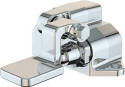 Floor mounted foot-operated valve for Cold, OR Hot OR Tepid Water.