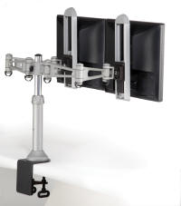 Dual Articulating 2 Monitor Arm - Clamp Mount