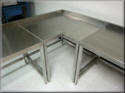 Stainless Steel L-Shaped Corner Table
