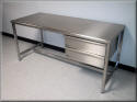Stainless Steel Flat Table with Two Drawers