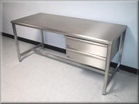 Stainless Steel Adjustable Height Table w/ Hand Crank & Casters