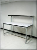 Aluminum Frame Tech Bench with Upper Shelf
