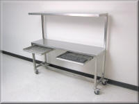 Stainless Steel Table with Upper Shelf - Stainless Steel Work Bench
