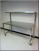 Stainless Steel Table with Upper Shelf - Stainless Steel Work Bench