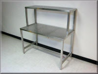 Stainless Steel Tech Table with Perforated Tops