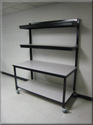 Custom Tall Table with Two Upper Shelves