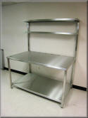 Stainless Steel Table with Double Upper Shelves
