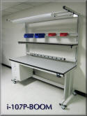 Adjustable Table with Overhead Accessory Boom
