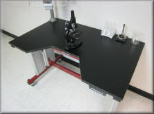 Microscope Table with Recessed Seating Area on Top