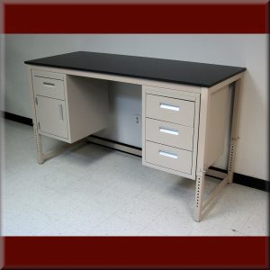 Laboratory Workbench with Suspended Cabinets - A-109P-LAB-PIN-CAB-01