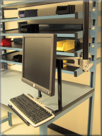 Hanging Flat Monitor Stand with Keyboard Tray
