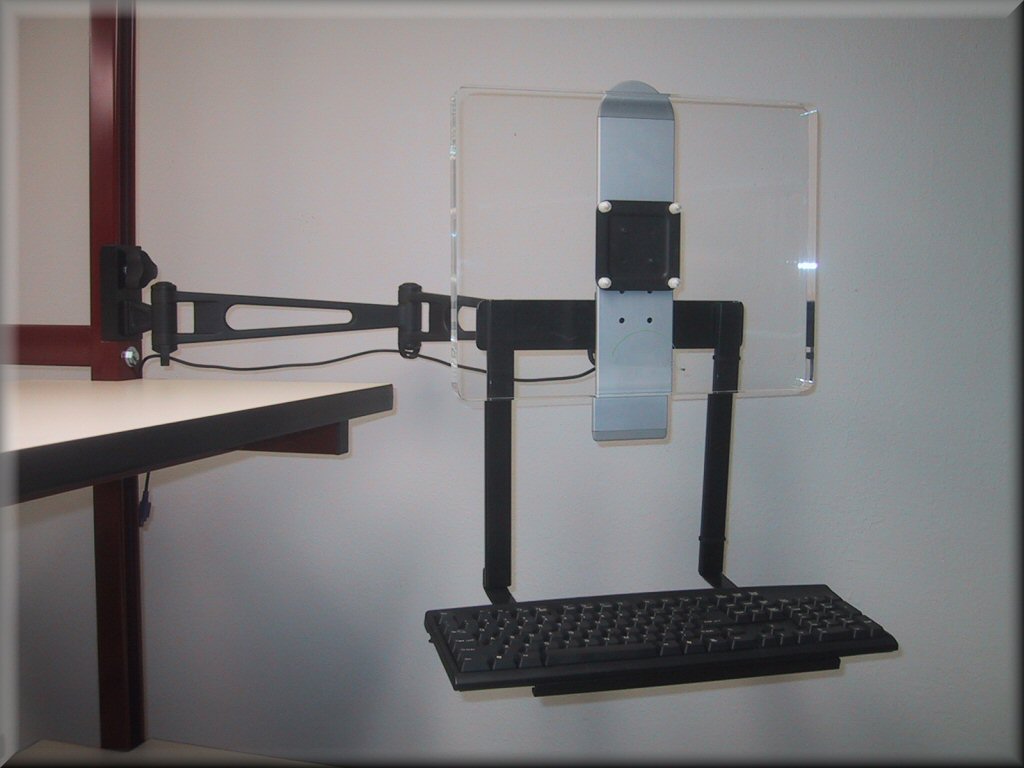 Desk Mount Monitor Arm With Keyboard Tray Desk Design Ideas