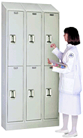 Laboratory Steel Locker - Double Tier Locker with Sloped Top