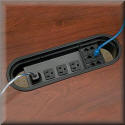 Power and Data Grommet - 4 Electrical Outlets & 6 CAT 5E Data Modules