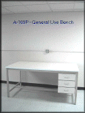 Flat Table with Weled metal Frame and three utility drawers - Steel Frame Table