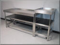 Adjustable Height Stainless Steel Hydraulic Lift Table w/ Dual Electric Lift Tops