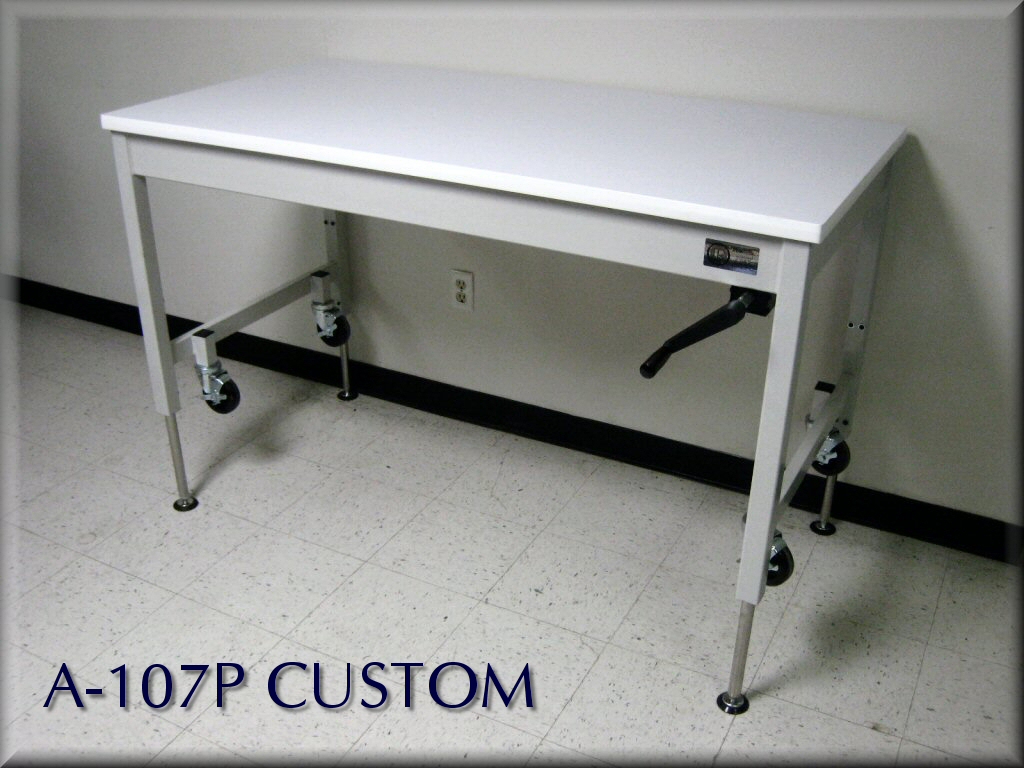 Rdm Stainless Steel Adjule Height Table Model A107p Ss Lift Table W Hand Crank Casters