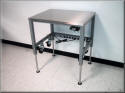 Adjustable Height Lift Table w/ Hand Crank, Casters & Stainless Steel Top