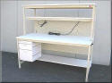 Workbench with Double Upper Shelves and Bin Panel - Model F-103PL/DS