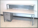 Tech Bench Table with Upper Shelf and Bin Panels