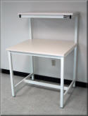 Tech Bench Table with Upper Shelf