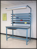 Workbench with Flow Rack Shelves - Model FR-104P