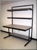 Table with Recessed Front Legs and Upper Shelves - Model C-103P
