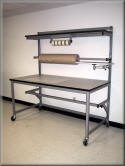 Packaging Table with Label Holder and Large Roll Holders