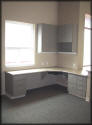 Custom L-Shaped Desk w/ Plastic-Laminated Pedestal Units