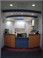 Plastic Laminated Curved Reception Counter
