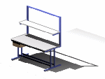 Tech Style Workbench with Adjustable Upper Shelf