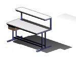 Tech Style Workbench with Fixed Upper Shelf