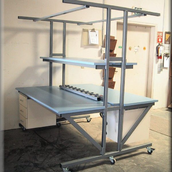 Double-Sided Workbench T-101P-CSTR-GREY-BLUETOP-01