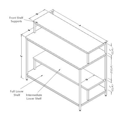 Table Model F-103P-PR – Printer Stand Workbench