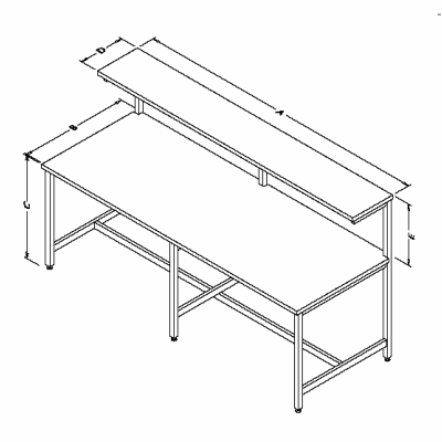 Table Model F-103P-CLG – Tech Style Workbench with Six or More Legs