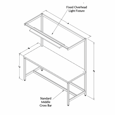 Table Model F-103PDL – Workbench with Overhead Utility / Light Boom