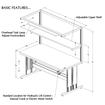 Table Model i-107P-BOOM-ESD – Static Control i-Frame Workbench w/ Overhead Boom