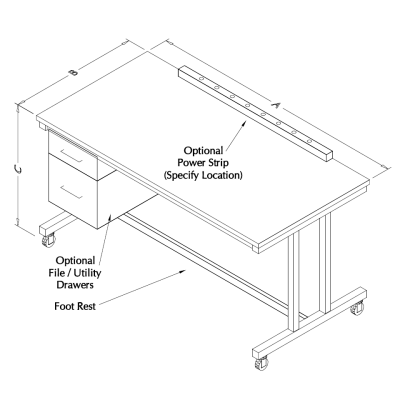 Table Model i-109P – i-Frame Flat Top Workbench (Fixed Height)