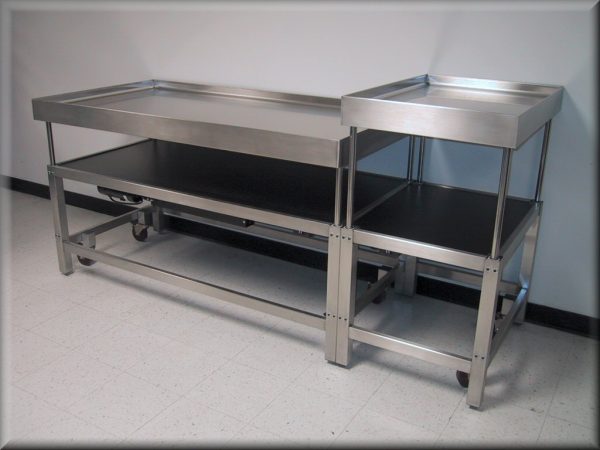 Table Model <span style="color: #800000;"><strong>A-107P-SS</strong></span> - <span style="color: #006ab6;"> Stainless Steel </span> Workbench w/ Hydraulic Lift - Image 5