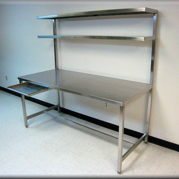 RDM - Stainless Steel Table with Upper Shelf Model F103P-SS