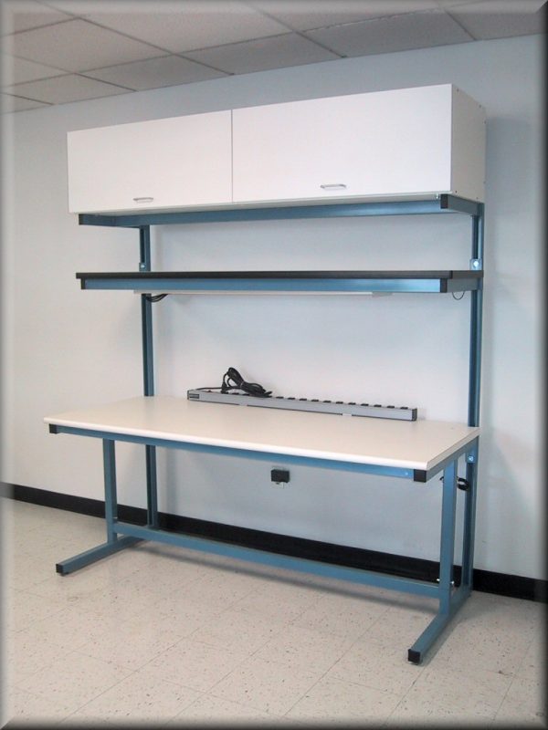 Table Model <span style="color: #800000;"><strong>LS-106P</strong></span> - C-Frame Recessed Legs with Double Adjustable Upper Shelves - Image 3