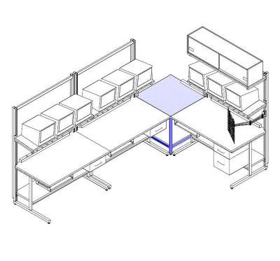 Table Model A-109P-CNR – Flat Top Corner Workbench
