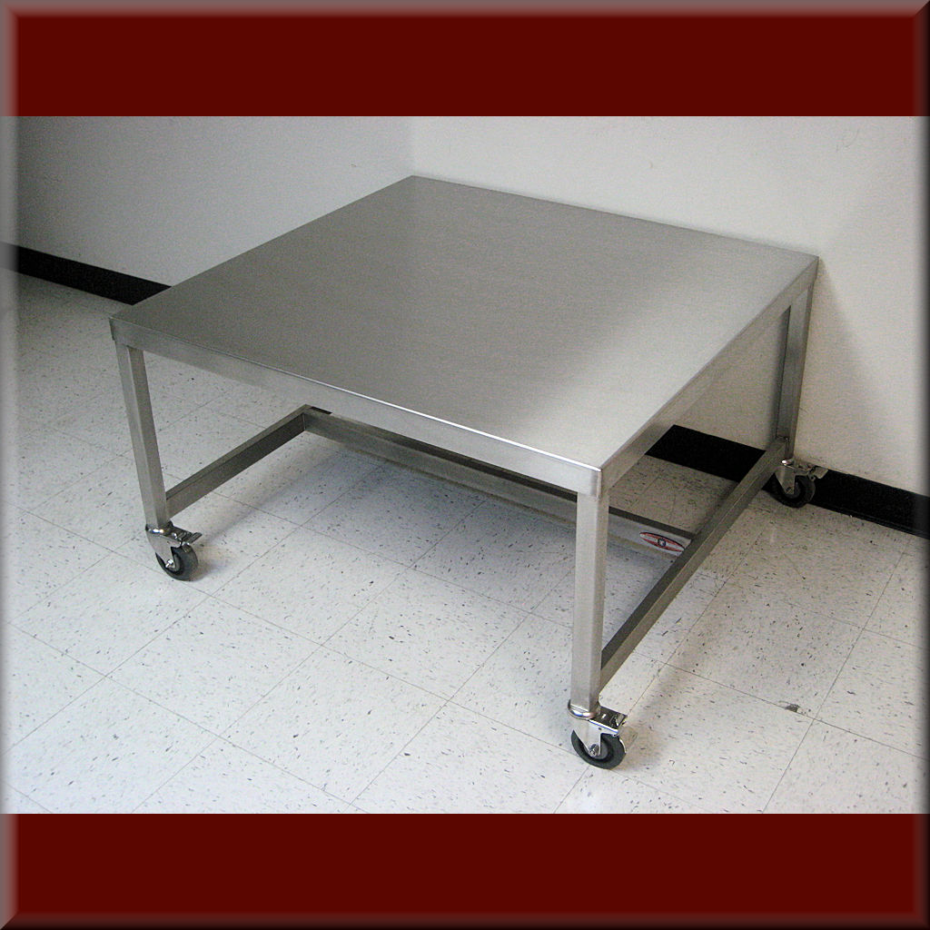 Table Model A-109P-SS-CSTR – Stainless Steel Flat Top Table with Casters