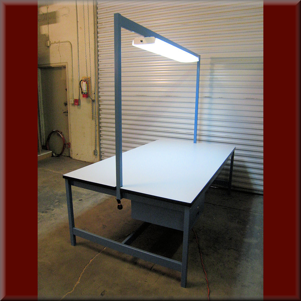 Table Model A-109PDL – RDM Flat-Top Table with Centered Light Boom