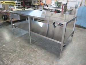 Stainless Steel Ergonomic Lift Table A-107P-SS-CLG-FLWR